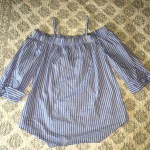 IZ Byer off shoulder adjustable stripe top XS